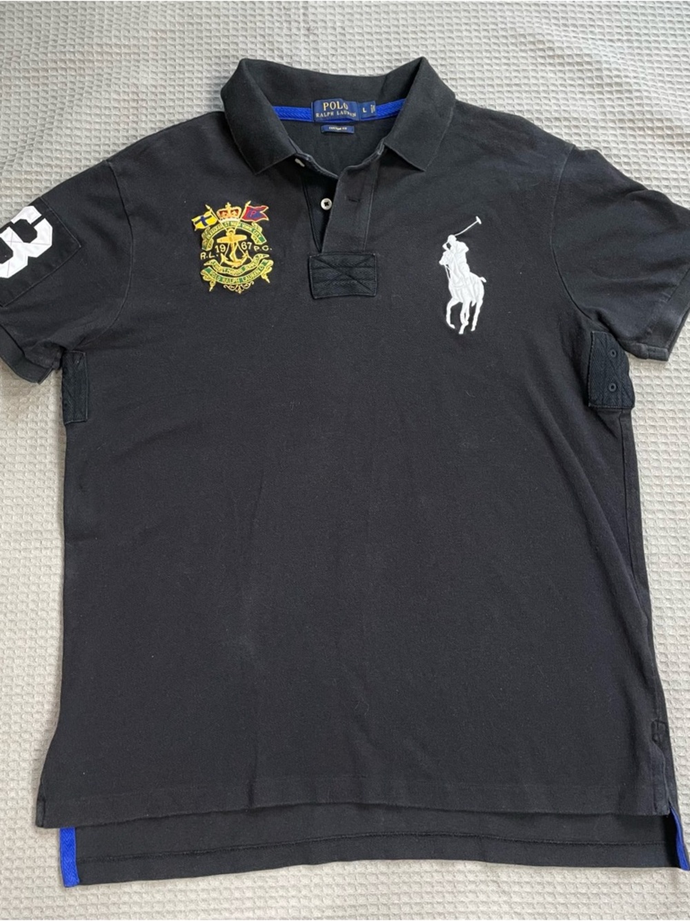 Polo Ralph Lauren Polo Shirt Large Men’s Custom Fit Large Pony Crest Logo Black